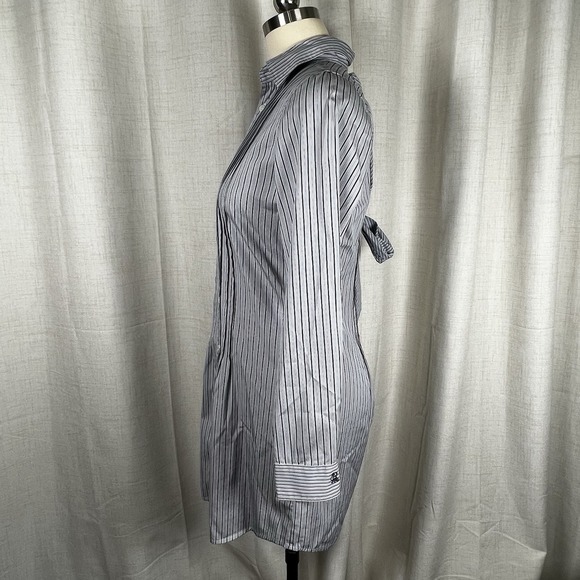 NEW! Ralph Lauren Rugby Button Up Shirt Dress Blue White Ticking Stripe Size 6 - Picture 5 of 16